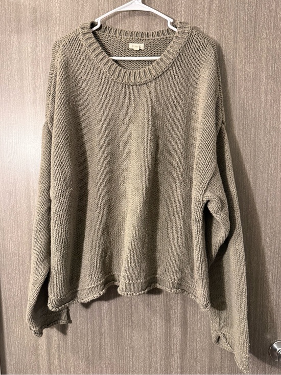 Pilcro Sweaters - Pilcro Relaxed Crewneck Sweater in Taupe